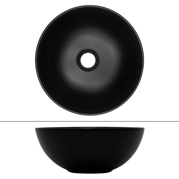 Wastafel Ø 32x13,5 cm zwart keramiek ML-Design