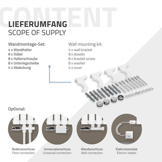 Paneelradiator Enkellaags 600x1020 mm Wit ML design