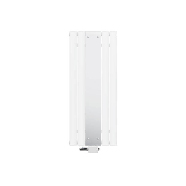 Badkamer radiator Plat met spiegel en universele aansluitset 45x120 cm Wit ML-Design