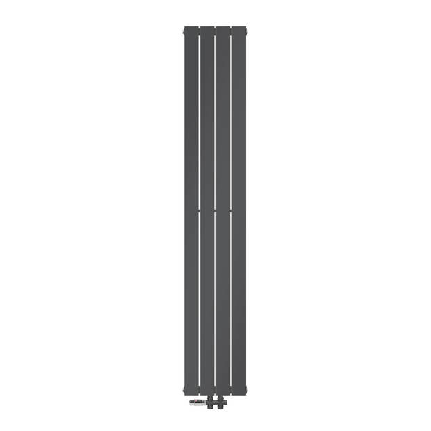 Paneelradiator enkel laags 30x180cm antraciet met vloeraansluitset ML design