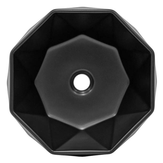 Wastafel incl. afvoerset zonder overloop Ø 42x13,5 cm Zwart keramiek ML-Design