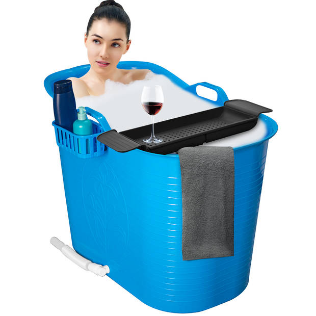 LIFEBATH - Zitbad Nancy - 200L - Bath Bucket - Inclusief Badrek - Blauw