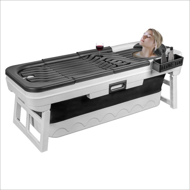 LIFEBATH - Opvouwbaar bad - Mobiele badkuip - Inklapbare zitbad - incl. badkussen - 150 x 60 x 53 cm