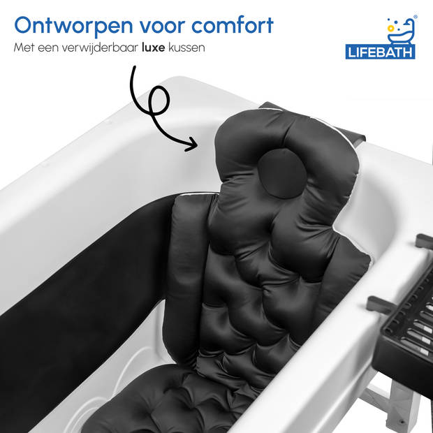 LIFEBATH - Opvouwbaar bad - Mobiele badkuip - Inklapbare zitbad - incl. badkussen - 150 x 60 x 53 cm