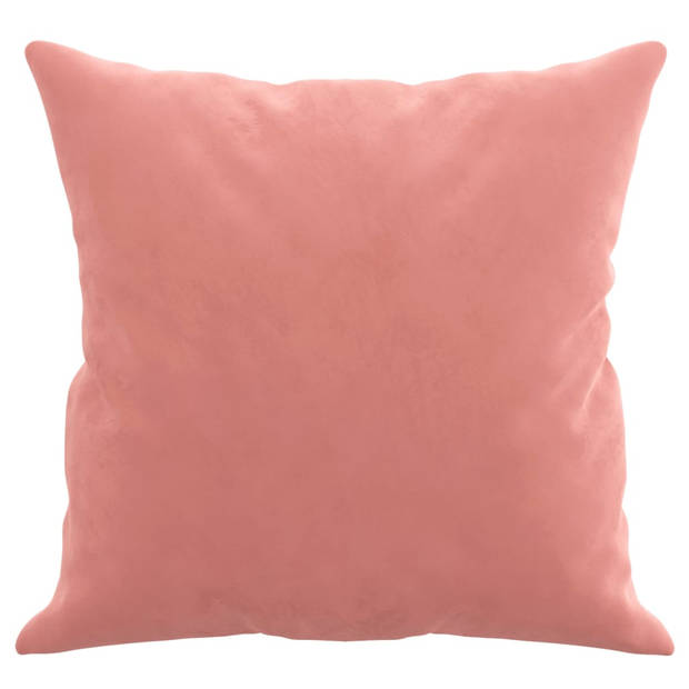 vidaXL Sierkussens 2 st 40x40 cm fluweel roze