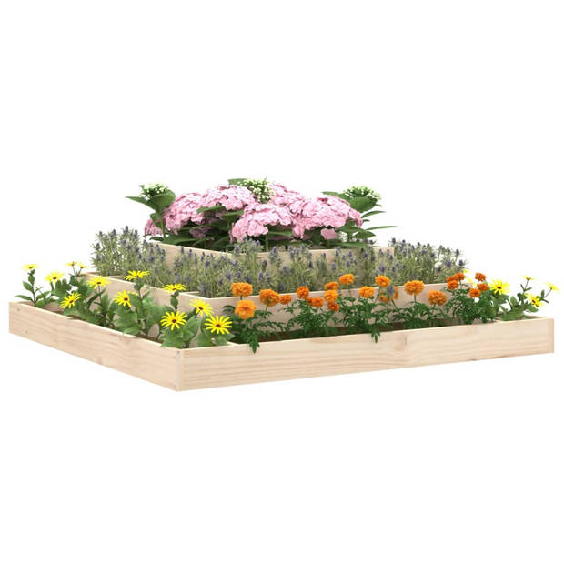 vidaXL Plantenbak 110x110x27 cm massief grenenhout