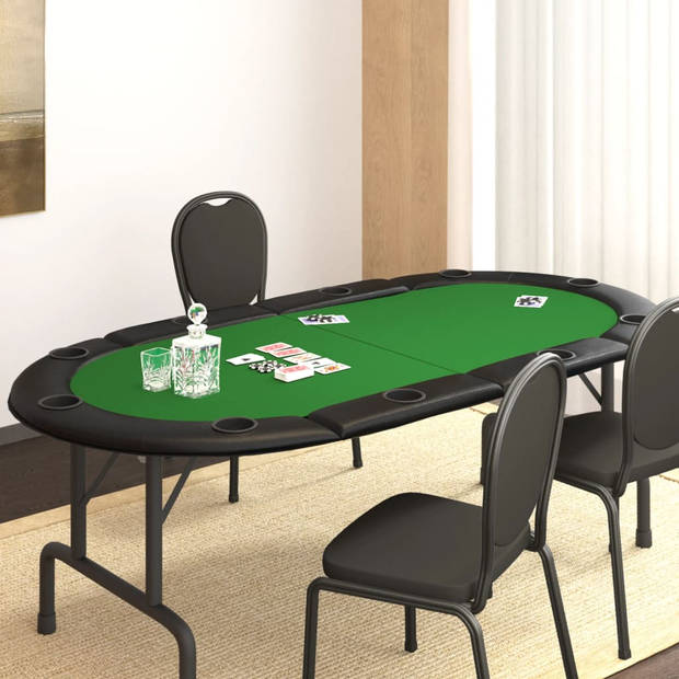 vidaXL Pokertafelblad voor 10 spelers inklapbaar 208x106x3 cm groen