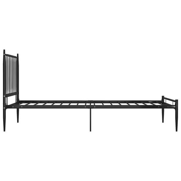 vidaXL Bedframe metaal zwart 90x200 cm