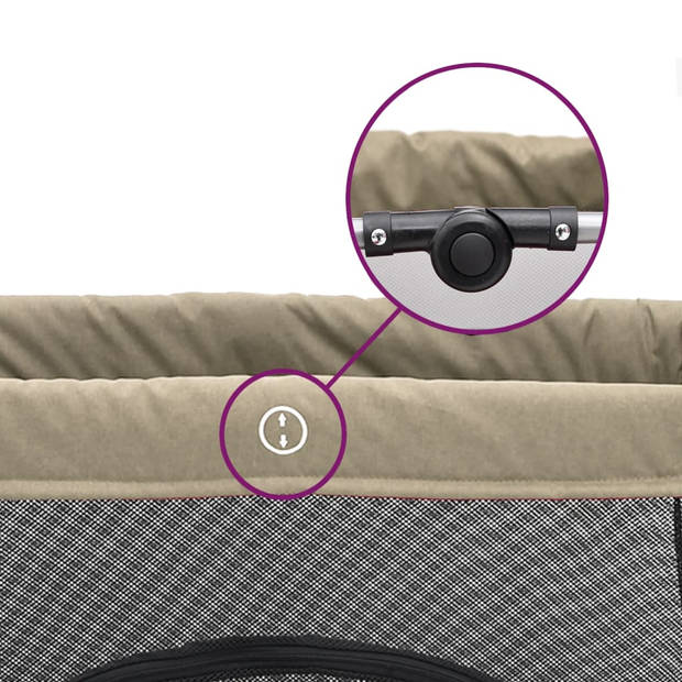 vidaXL Babybox met matras linnen taupe