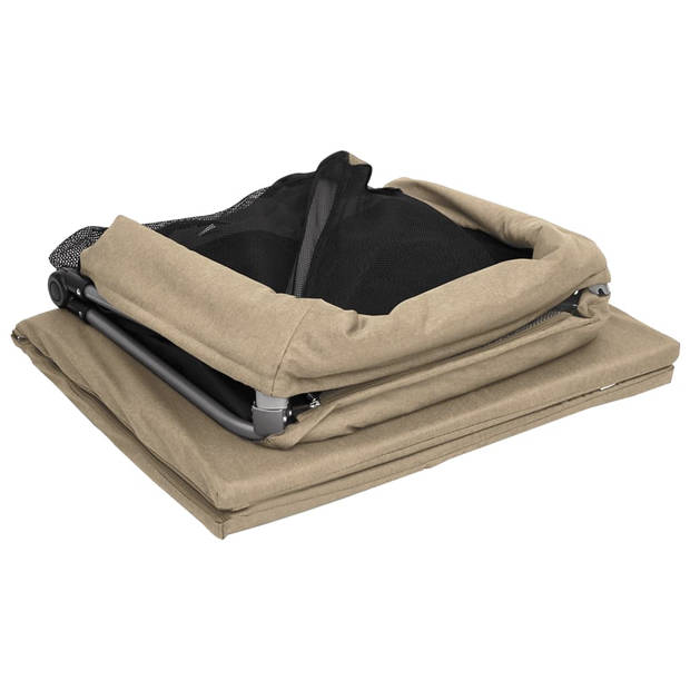 vidaXL Babybox met matras linnen taupe