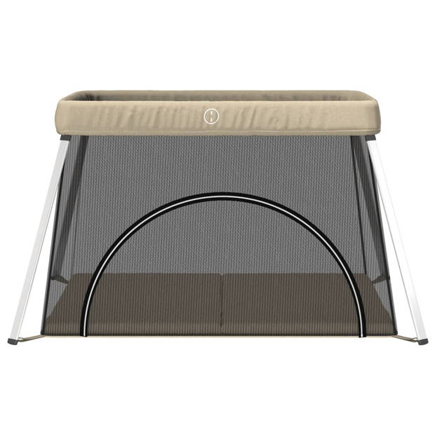 vidaXL Babybox met matras linnen taupe