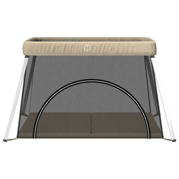 vidaXL Babybox met matras linnen taupe