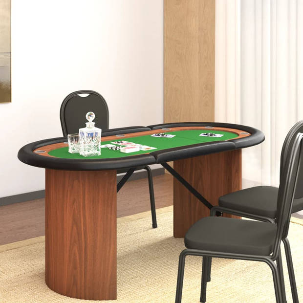 The Living Store Poker Pokertafel - Groen - 160 x 80 x 75 cm - Casinokwaliteit