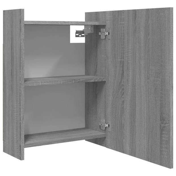 vidaXL Badkamerspiegelkast 62,5x20,5x64 cm bewerkt hout grijs sonoma