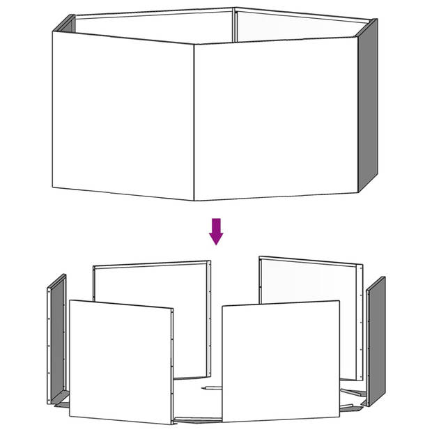 vidaXL Plantenbak roestig 138x120x45 cm cortenstaal