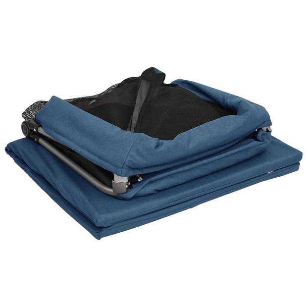 vidaXL Babybox met matras linnen marineblauw