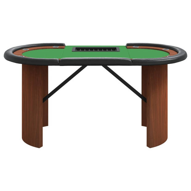 vidaXL Pokertafel voor 10 spelers met fichebak 160x80x75 cm groen