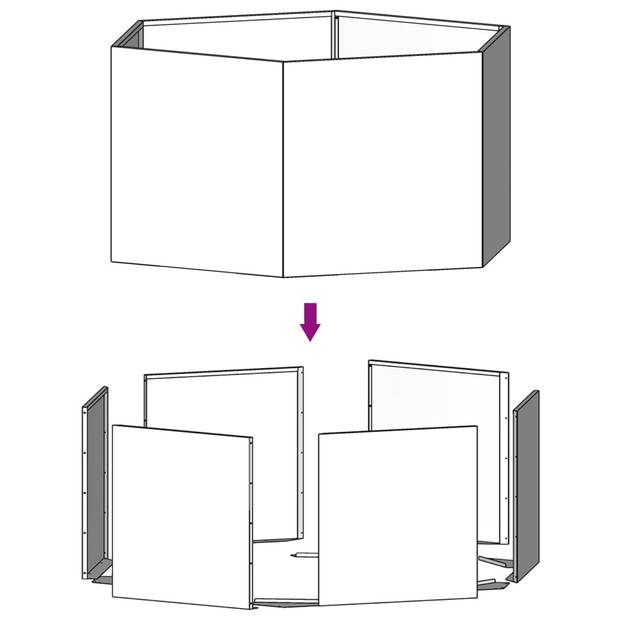 vidaXL Plantenbak roestig 90x90x45 cm cortenstaal