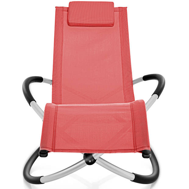 Tillvex- Ligstoel rood, relaxstoel, schommelstoel, lounger