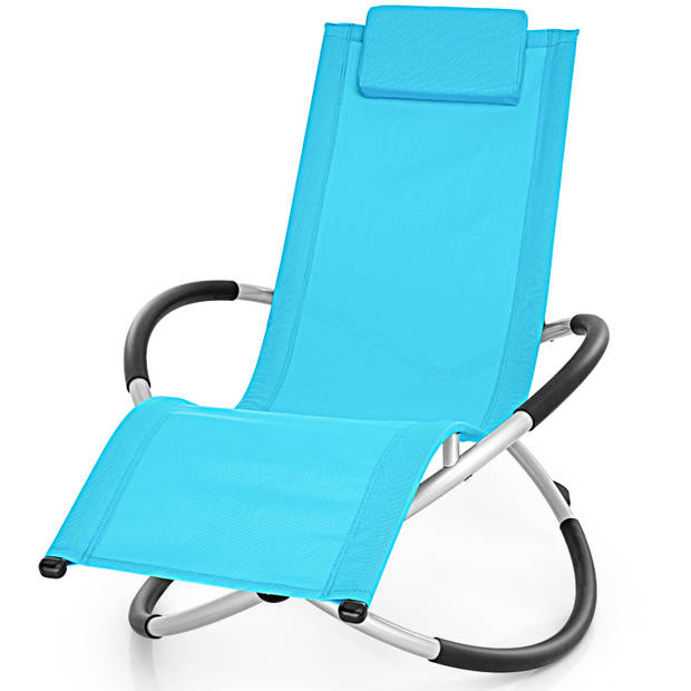 Tillvex- Ligstoel blauw, relaxstoel, schommelstoel, lounger