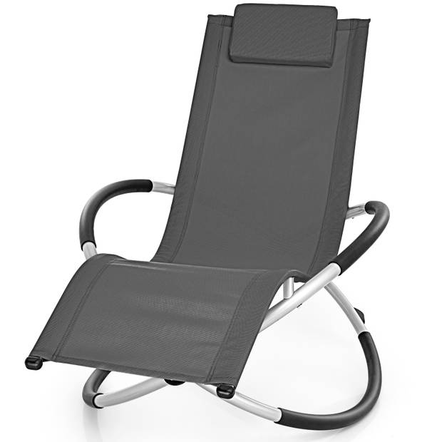 Tillvex- Ligstoel antraciet, relaxstoel, schommelstoel, lounger
