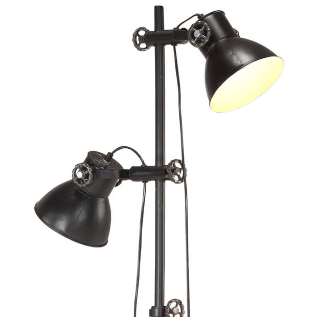 The Living Store Vloerlamp - Vloerlampen - 28 x 160 cm - Zwart ijzer en gietijzer