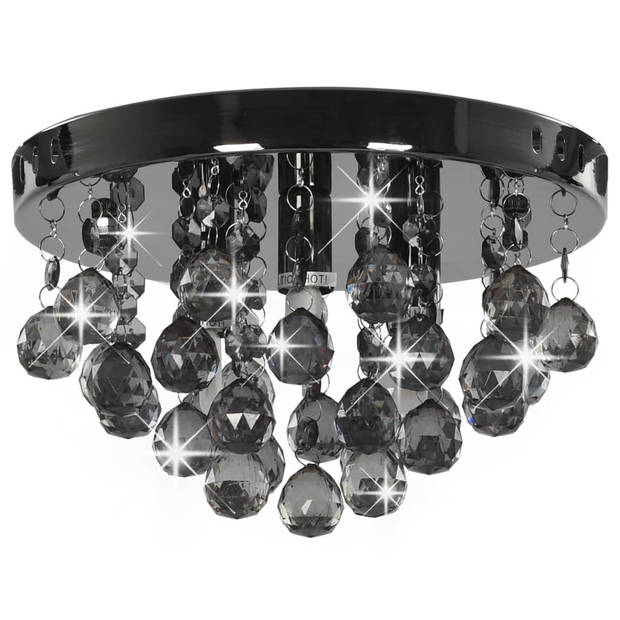The Living Store Plafondlamp Smoky Zwart - Hanglamp - 25 x 16 cm - G9 fitting