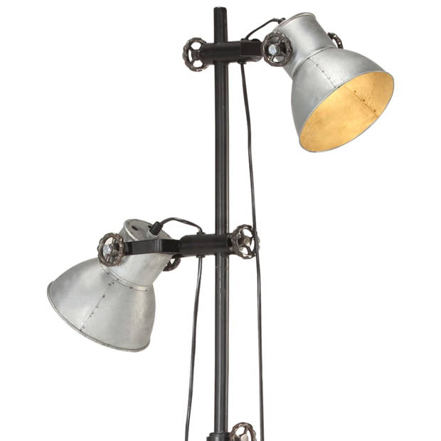 The Living Store Industriële Vloerlamp - Zwart/Zilver - 28x160 cm - E27 fitting - Max 25W