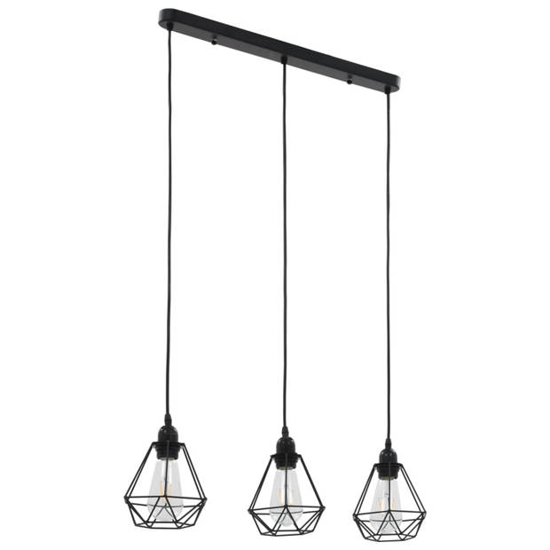 vidaXL Plafondlamp met diamantvormig 3xE27 zwart