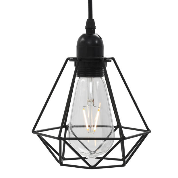 vidaXL Plafondlamp met diamantvormig 3xE27 zwart