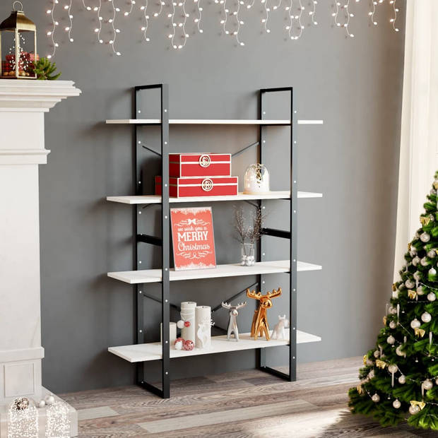 The Living Store Boekenkast - Grenenhout - 100 x 30 x 140 cm - Wit