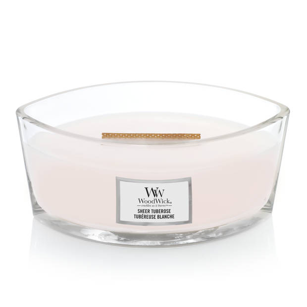 WoodWick Geurkaars Ellipse Sheer Tuberose - 9 cm / 19 cm