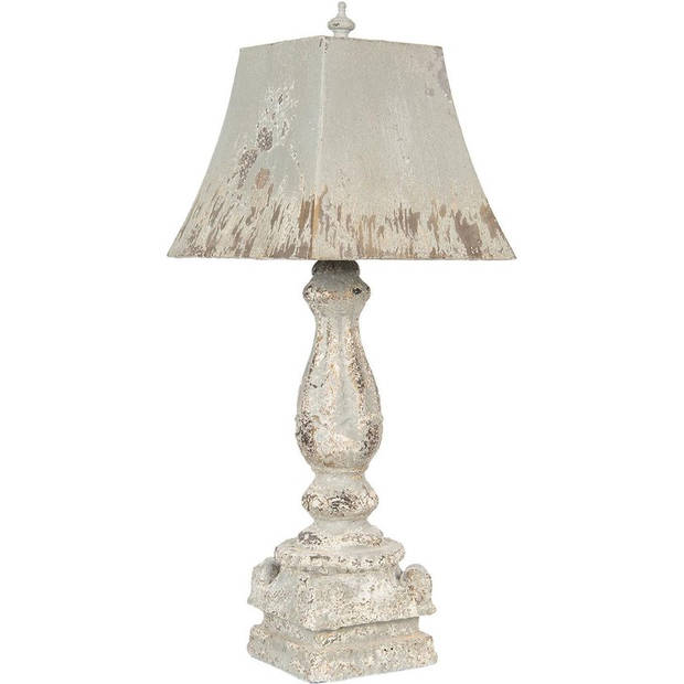 HAES DECO - Tafellamp - Shabby Chic - Vintage / Retro Lamp, 27x27x70 cm - Bureaulamp, Sfeerlamp, Nachtlampje