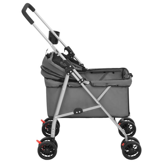 vidaXL Hondenwagen inklapbaar 76x50x100 cm oxford stof grijs