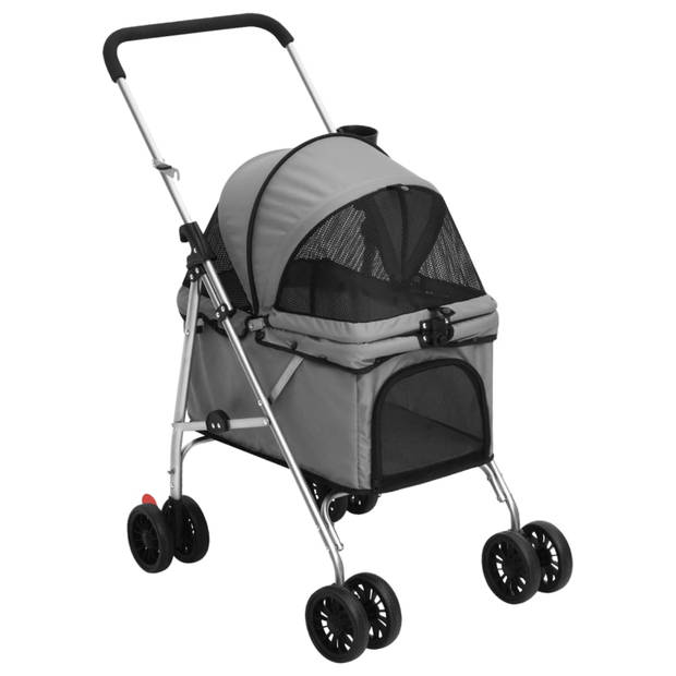 vidaXL Hondenwagen inklapbaar 76x50x100 cm oxford stof grijs