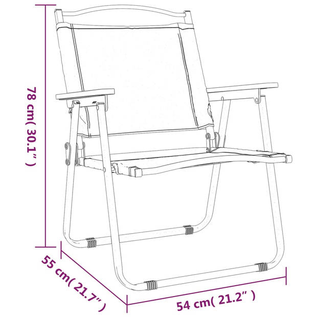 vidaXL Campingstoelen 2 st 54x55x78 cm oxford stof groen