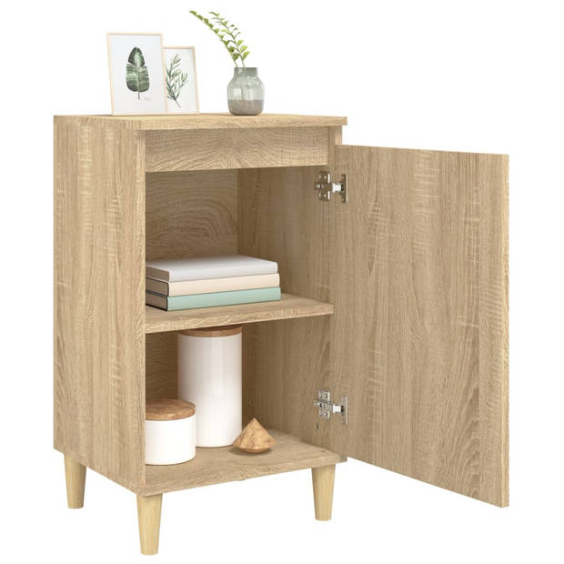 vidaXL Nachtkastjes 2 st 40x35x70 cm bewerkt hout sonoma eikenkleurig