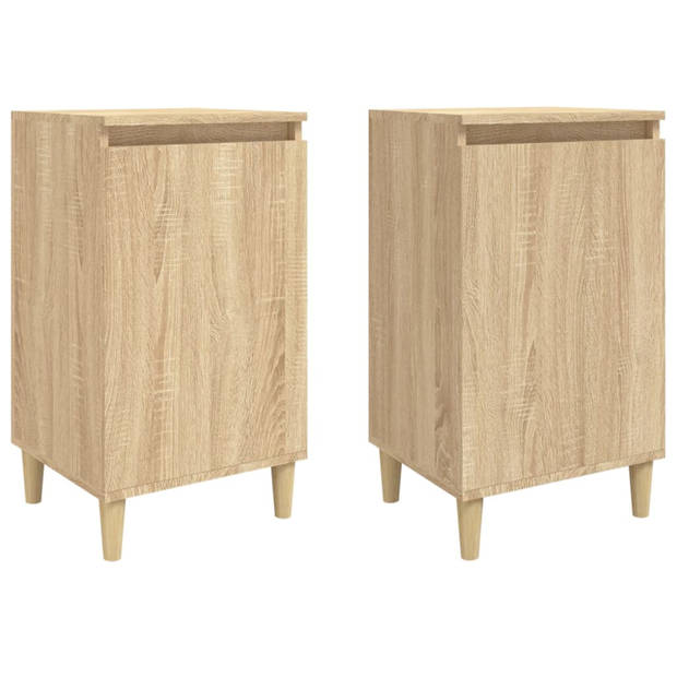 vidaXL Nachtkastjes 2 st 40x35x70 cm bewerkt hout sonoma eikenkleurig