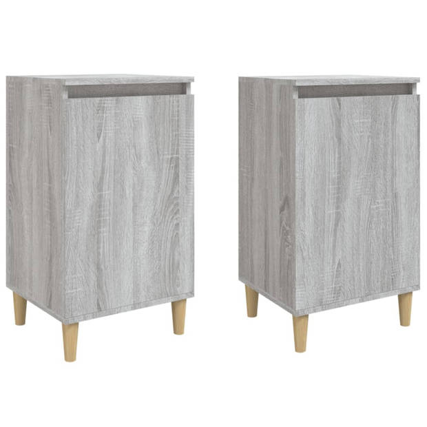 vidaXL Nachtkastjes 2 st 40x35x70 cm bewerkt hout grijs sonoma eiken