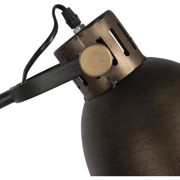 HAES DECO - Bureaulamp - Industrial - Koperkleurige Vintage Lamp, 20x62x60 cm -Tafellamp, Sfeerlamp, Nachtlampje