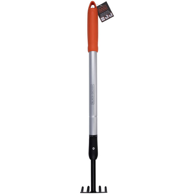 BLACK+DECKER Tuinhark 5-Tands - Verstelbaar 66 tot 100 CM - Koolstofstaal, Glasvezel en PVC - Oranje/Zwart