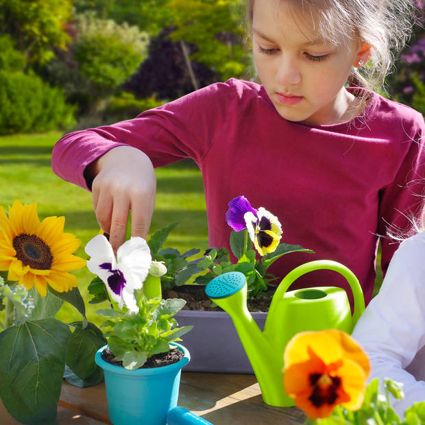 Gardenico tuinset voor kinderen 24-delig Met bloempotten, plantenbakken & tuingereedschap