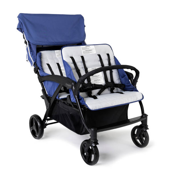 GAGGLE Odyssey 4x4 Quad Kinderwagen voor 4 kinderen Buggy met zonnekap in Blauw / Zwart