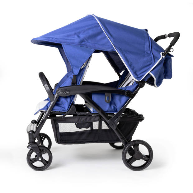 GAGGLE Odyssey 4x4 Quad Kinderwagen voor 4 kinderen Buggy met zonnekap in Blauw / Zwart
