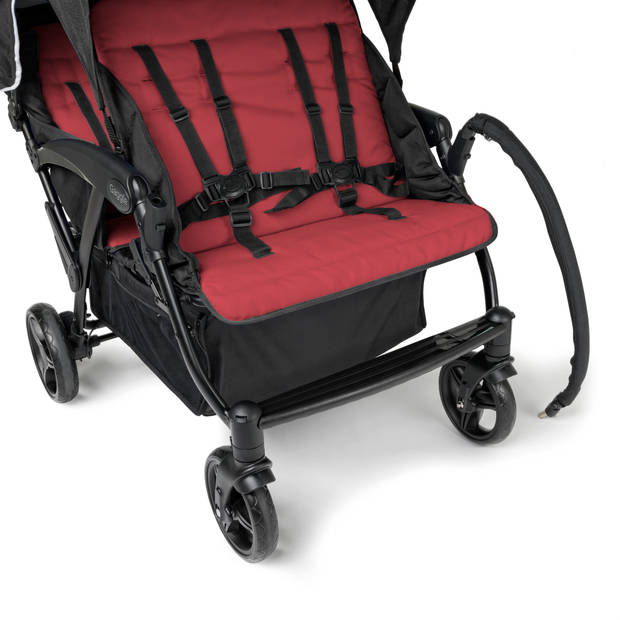 GAGGLE Odyssey 4x4 Quad Kinderwagen voor 4 kinderen Buggy met zonnekap in Rood / Zwart