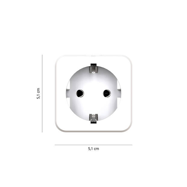 FlinQ Slimme Stekker - Smart Plug - Incl Tijdschakelaar & Energiemeter - 2-pack - Wit