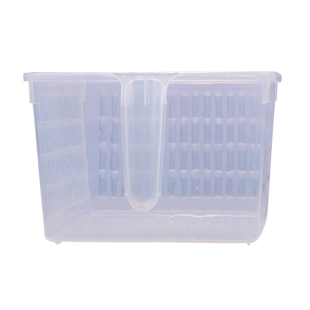 Koelkast Organizer 9,58L - 32,5 x 20,5 x 14 CM - Koelkast Opbergbak met Handvat - Vaatwasser Bestendig - Transparant