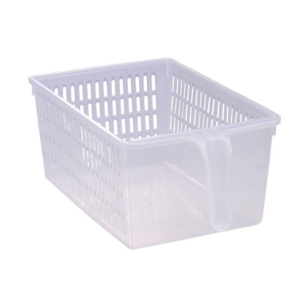 Koelkast Organizer 9,58L - 32,5 x 20,5 x 14 CM - Koelkast Opbergbak met Handvat - Vaatwasser Bestendig - Transparant