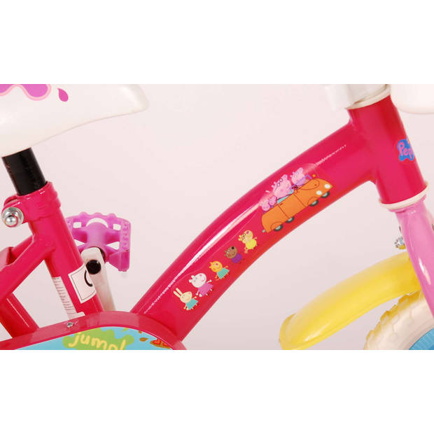 Peppa Pig Kinderfiets - Meisjes - 10 inch - Roze/Blauw - Doortrapper