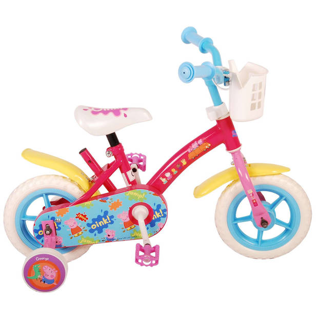 Nickelodeon Meisjesfiets Peppa Pig 10 Inch 20 cm Meisjes Doortrapper Roze/Blauw